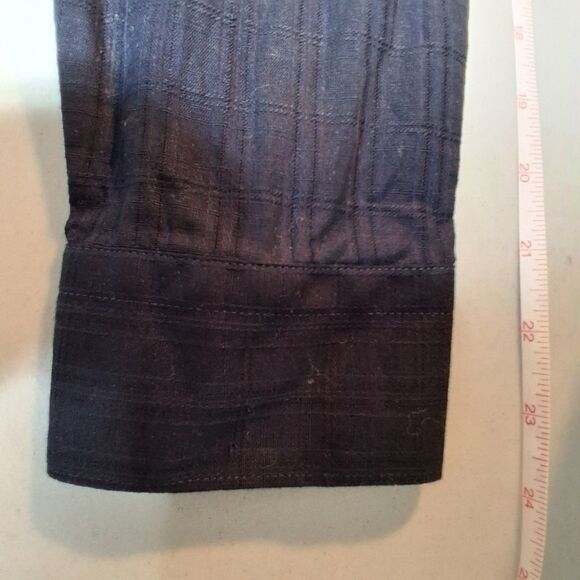 Jared Lang Shirt Mens Blue Subtle Plaid Button Front Preppy Semi-sheer Size M - Picture 15 of 16